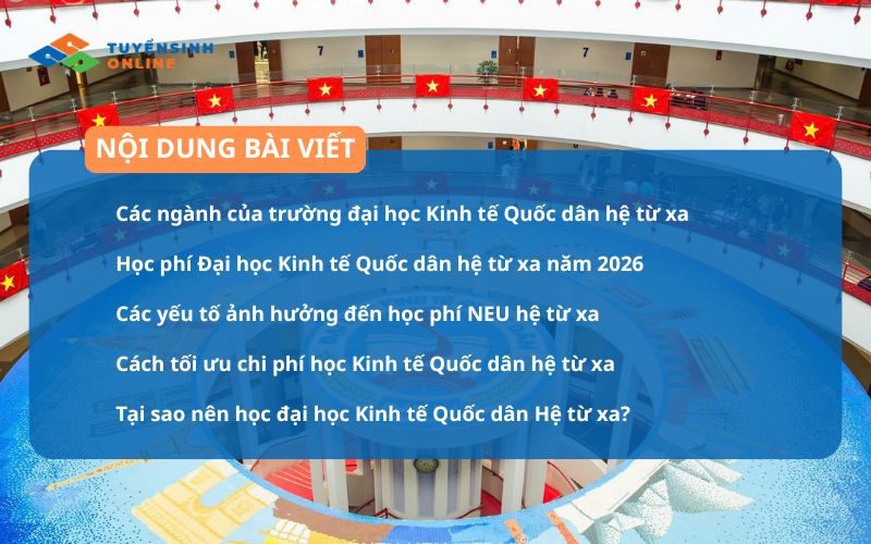 Học phí Đại học Kinh tế quốc dân hệ từ xa mới nhất năm 2026
