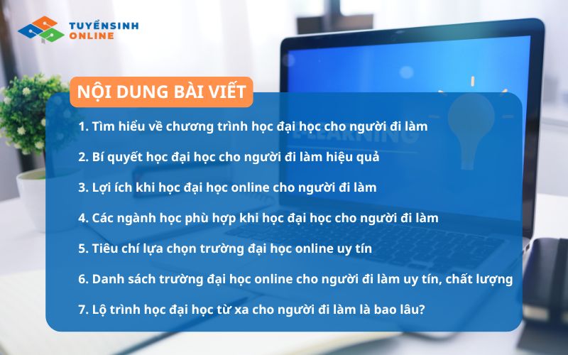  Lộ trình học đại học cho người đi làm chi tiết 2026