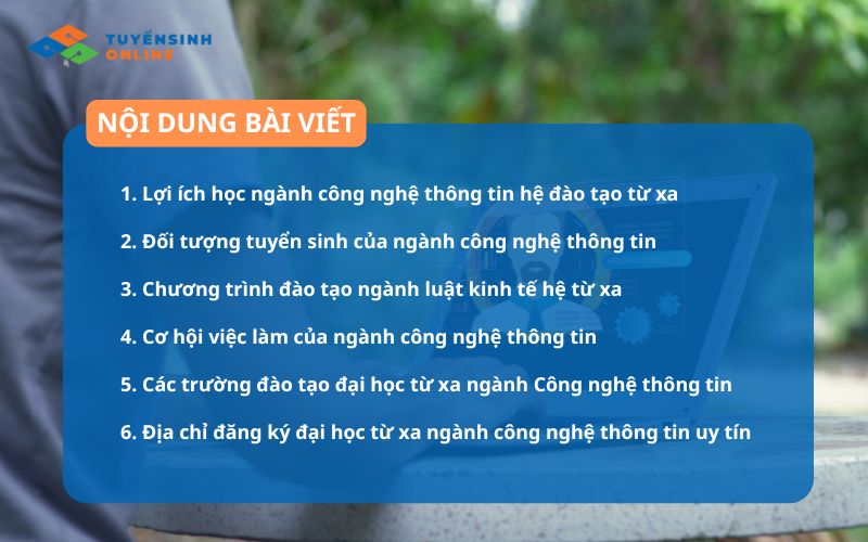Tuyển sinh đại học từ xa ngành công nghệ thông tin online