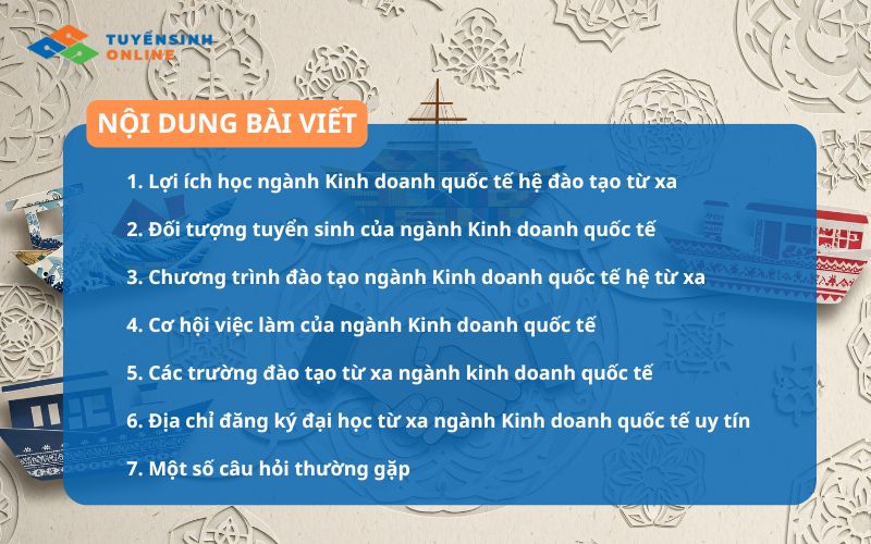 Lợi ích học ngành kinh doanh quốc tế hệ đào tạo từ xa
