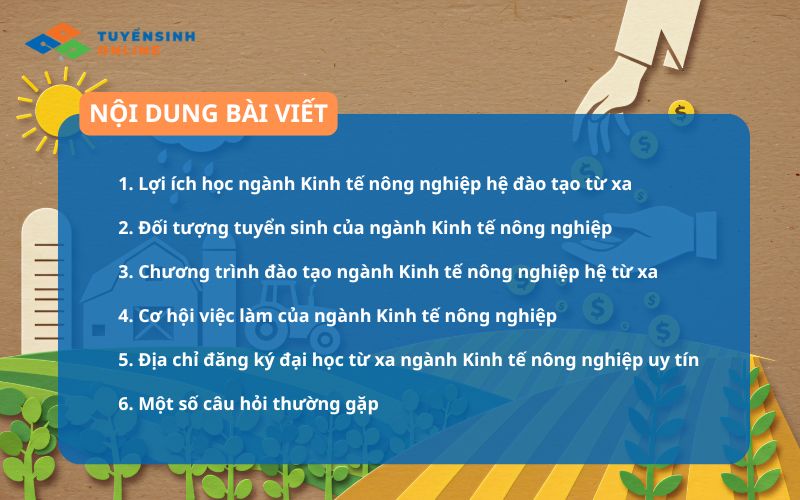 Lợi ích học ngành kinh tế nông nghiệp hệ đào tạo từ xa