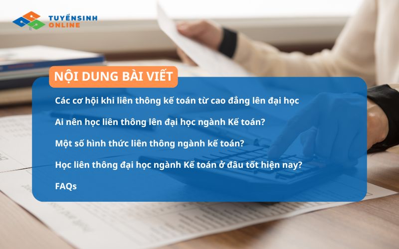 Liên thông Kế toán từ cao đẳng lên đại học chi tiết 2026