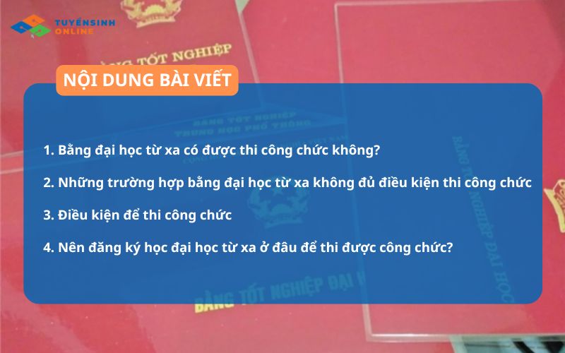 Bằng Đại Học Từ Xa có được thi công chức không?