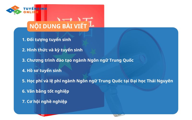 Tuyển sinh đại học Thái Nguyên ngành ngôn ngữ Trung 2026