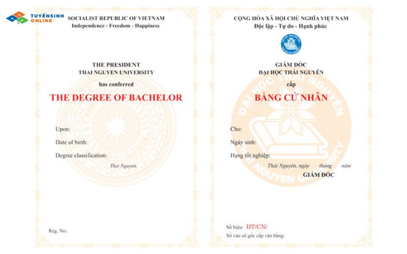 Văn bằng tốt nghiệp ngôn ngữ trung đại học Thái NGuyên