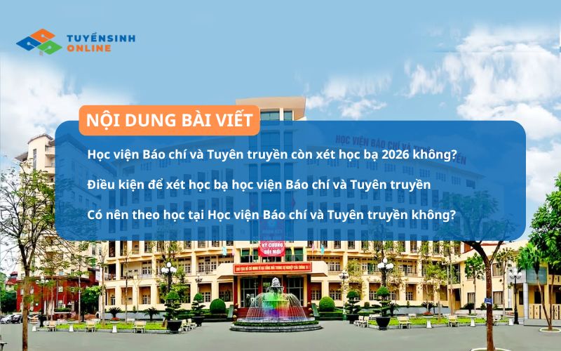  Xét học bạ Học viện Báo chí và Tuyên truyền cập nhật mùa thi 2026