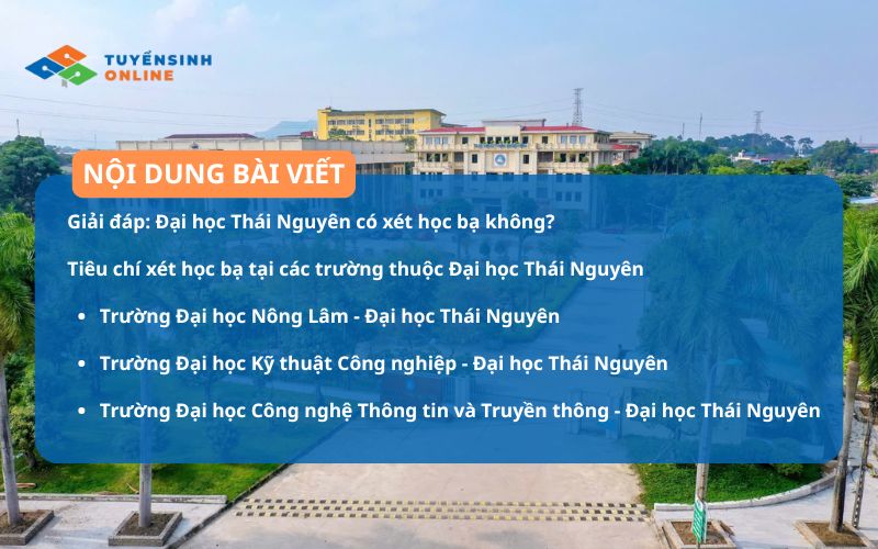 [Mới nhất 2026] Đại học Thái Nguyên có xét học bạ không?