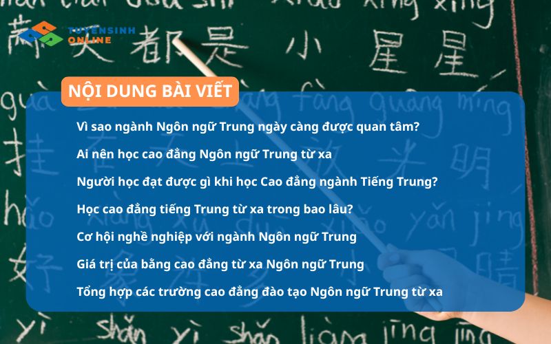 7 trường đào tạo Cao đẳng từ xa Ngôn ngữ Trung tốt 2026