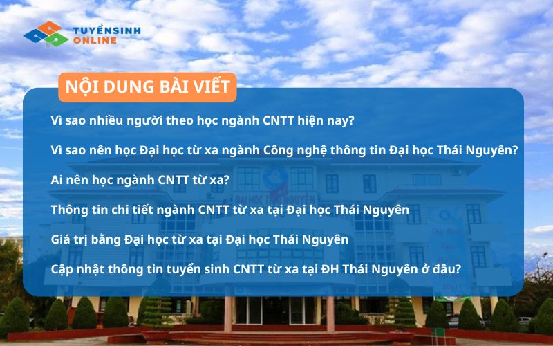 Đại học từ xa ngành Công nghệ thông tin Đại học Thái Nguyên