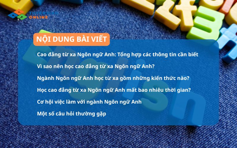 Học cao đẳng từ xa Ngôn ngữ Anh