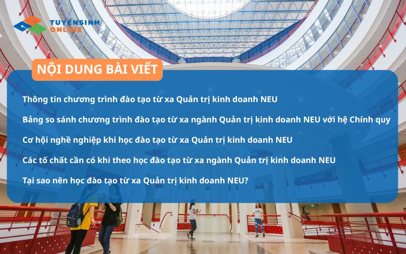 So sánh Đào tạo từ xa Quản trị kinh doanh NEU với chính quy