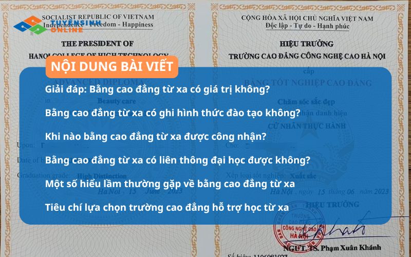 [Giải đáp 2026] Bằng cao đẳng từ xa có giá trị không?