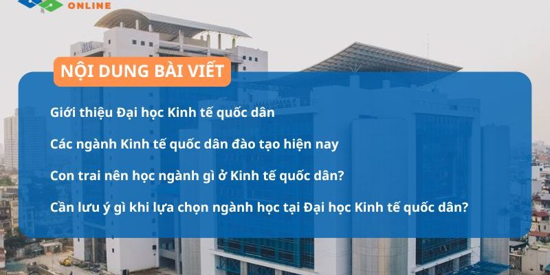 Con trai nên học ngành gì ở Kinh tế quốc dân