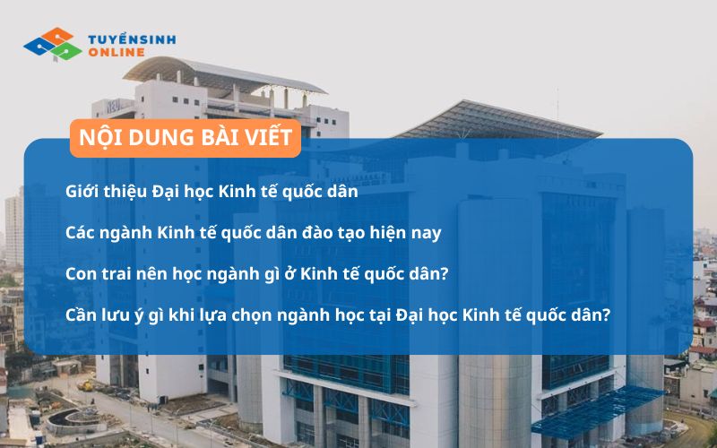 Con trai nên học ngành gì ở Kinh tế quốc dân