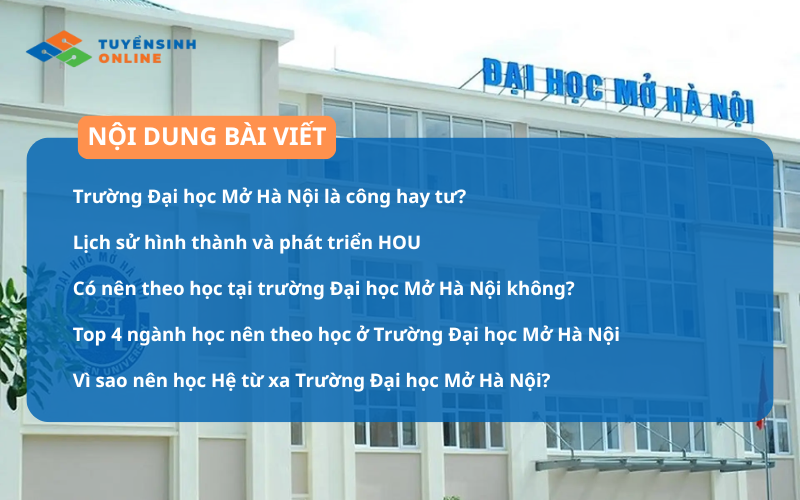 Trường Đại học Mở Hà Nội là công hay tư? Bạn nên biết