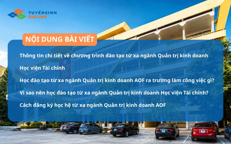 Đào tạo từ xa ngành quản trị kinh doanh Học viện Tài chính 2026