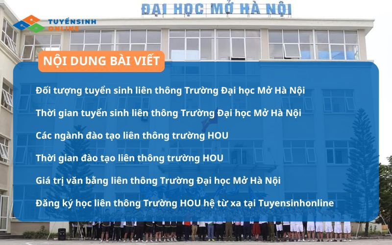 Tuyển sinh liên thông Trường Đại học Mở Hà Nội 2026