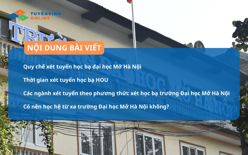 Điều kiện Xét học bạ Trường Đại học Mở Hà Nội mới 2026