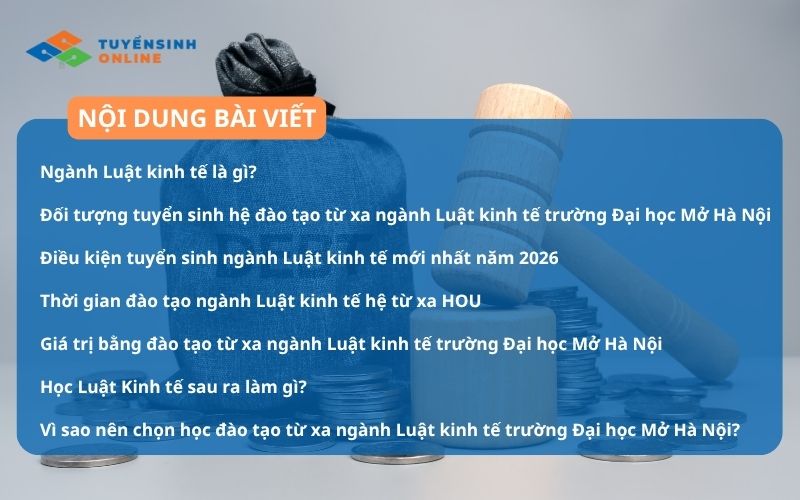 Đào tạo từ xa ngành luật kinh tế trường Đại học mở Hà Nội 2026