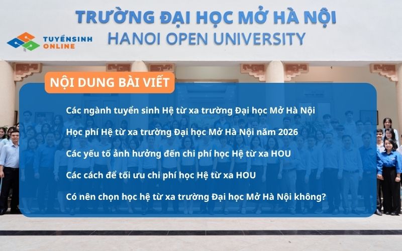 Cập nhật học phí Hệ từ xa trường Đại học Mở Hà Nội năm 2026